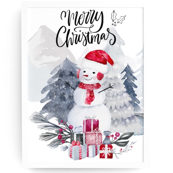 Creative Path Studios Other - Watercolor Christmas Wall Art Illustration Print Poster Unframed